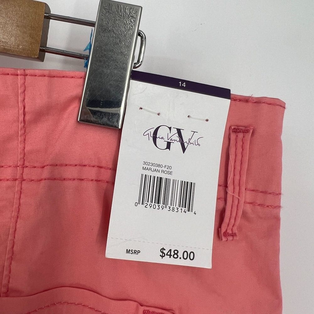 GLORIA VANDERBILT Pants Womens Size 14 Crop Wide Leg Ankle Marjan Rose Pink NWT - Picture 10 of 13